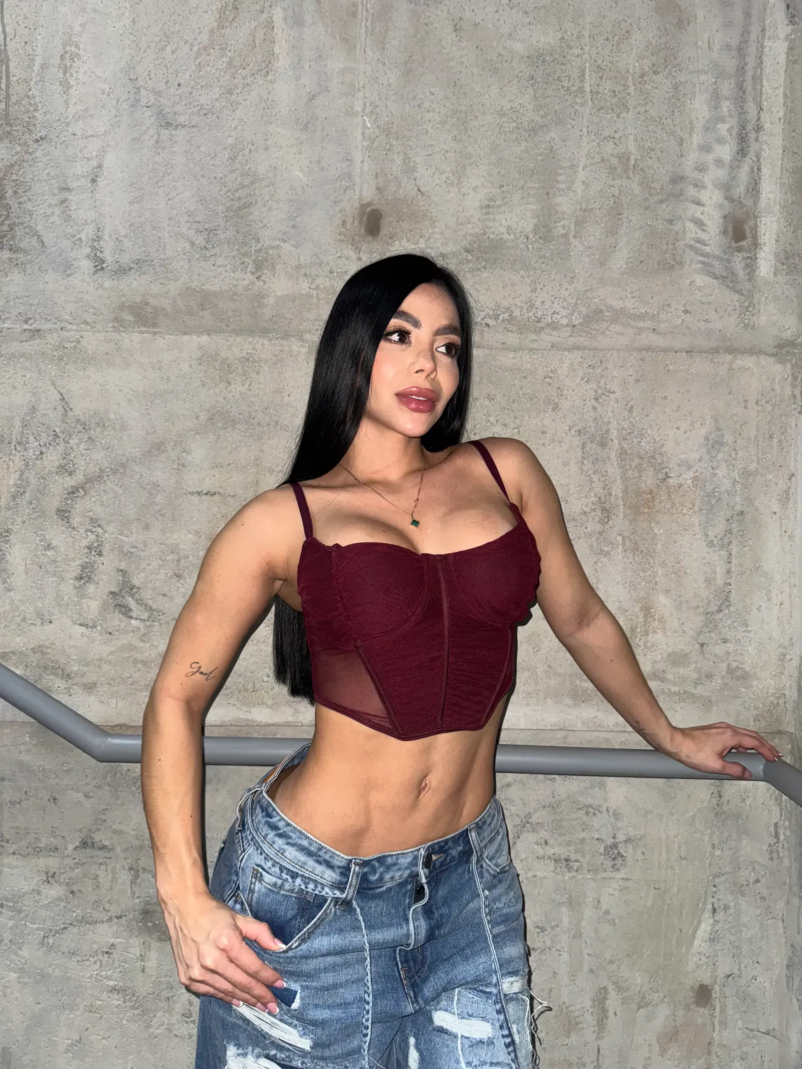 Top Corsé de Mallatex con Varillas