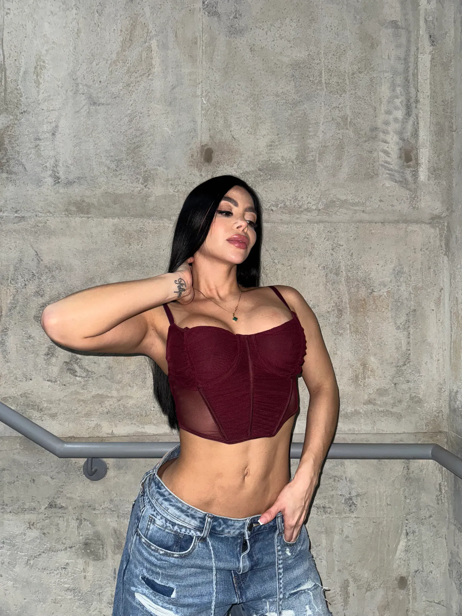 Top Corsé de Mallatex con Varillas