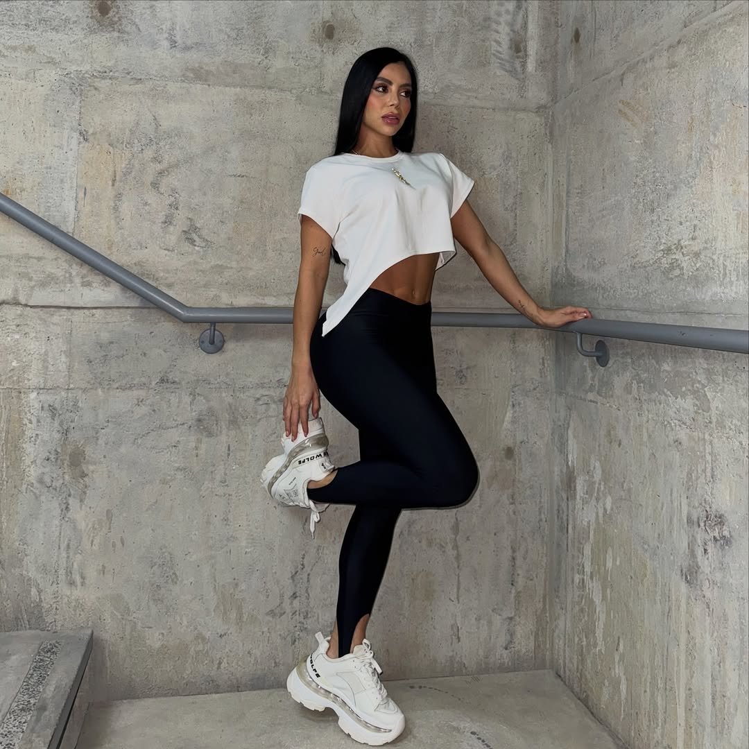 Leggins estribo destellante premium diseño de talón abierto