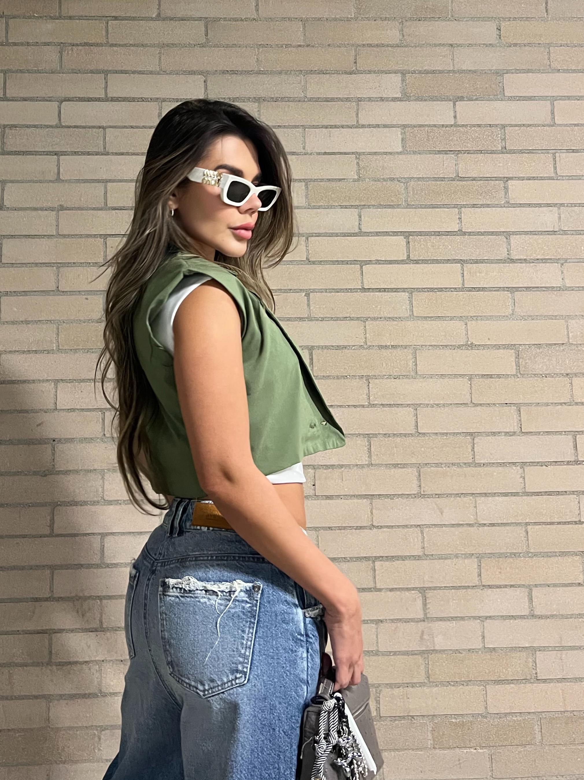 Chaleco Cropped Toscana Corte Sastre Urbano