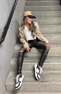 Leggins efecto Cuero – Stretch – Rasgados Urbanos